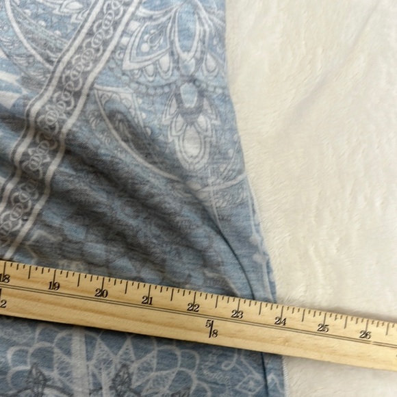 Style & Co. Blue Graphic Blouse with Flutter Sleeves - Picture 8 of 10